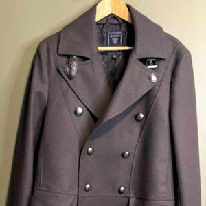 Men's GUESS Tomlin Melange Green Wool Trenchcoat